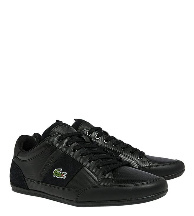 lacoste men's black trainers