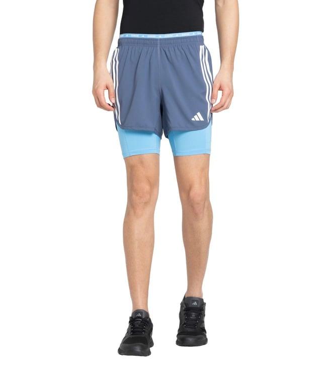 adidas men's blue otr e 3s 2in1 regular fit shorts