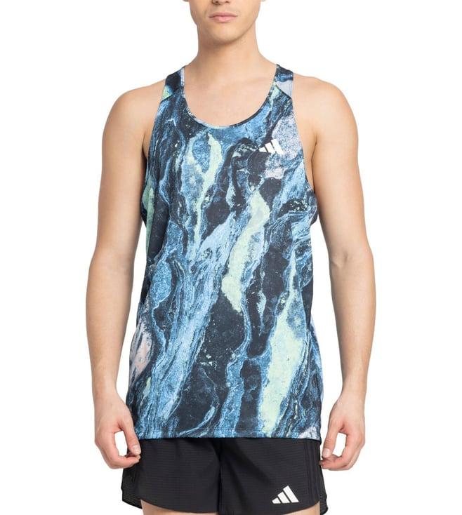 adidas men's blue otr mftp regular fit tank top