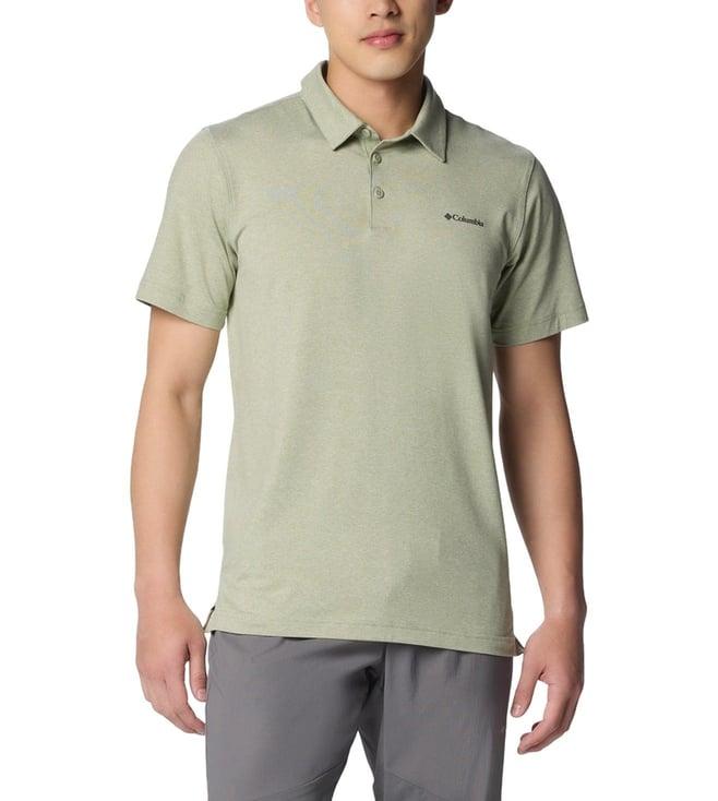 columbia men green tech trail polo t-shirt