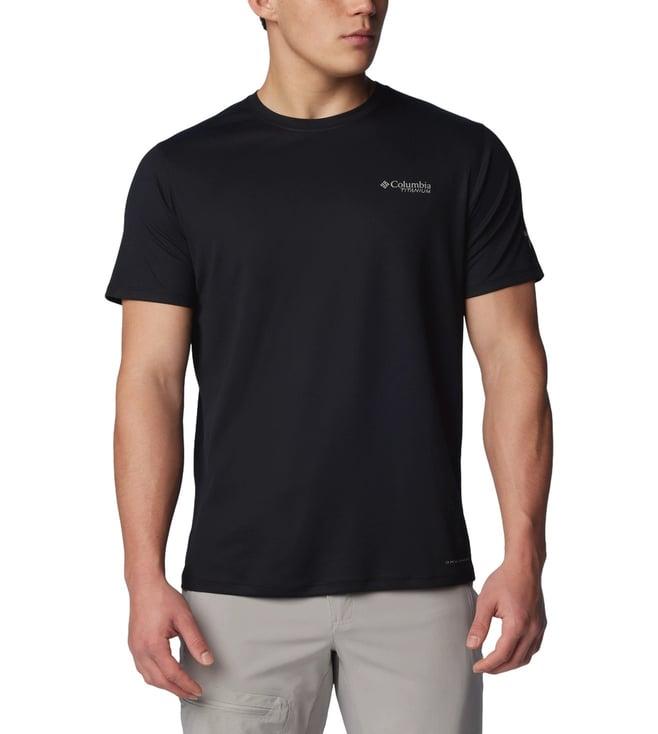 columbia men black summit valley short sleeve crew t-shirt