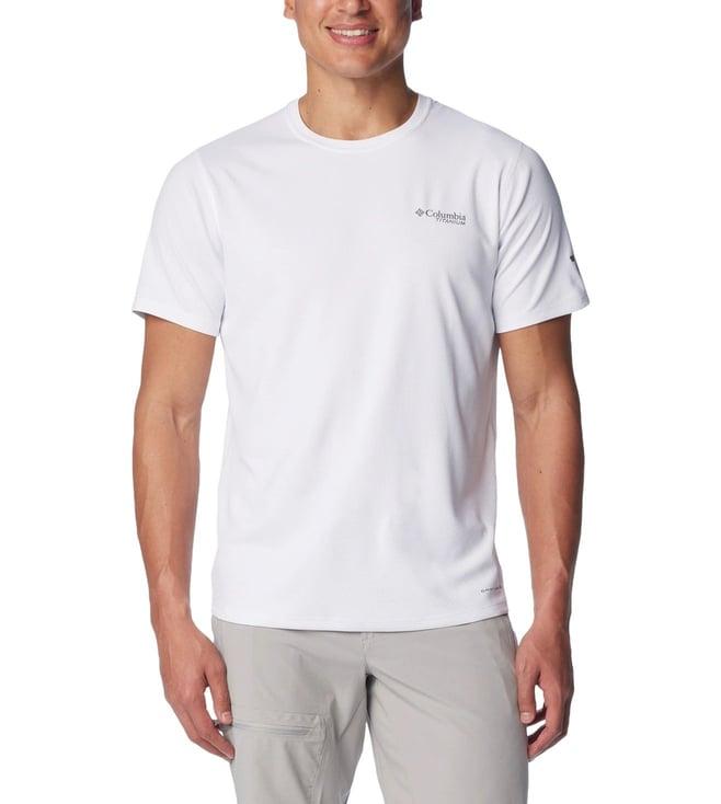 columbia men white summit valley short sleeve crew t-shirt