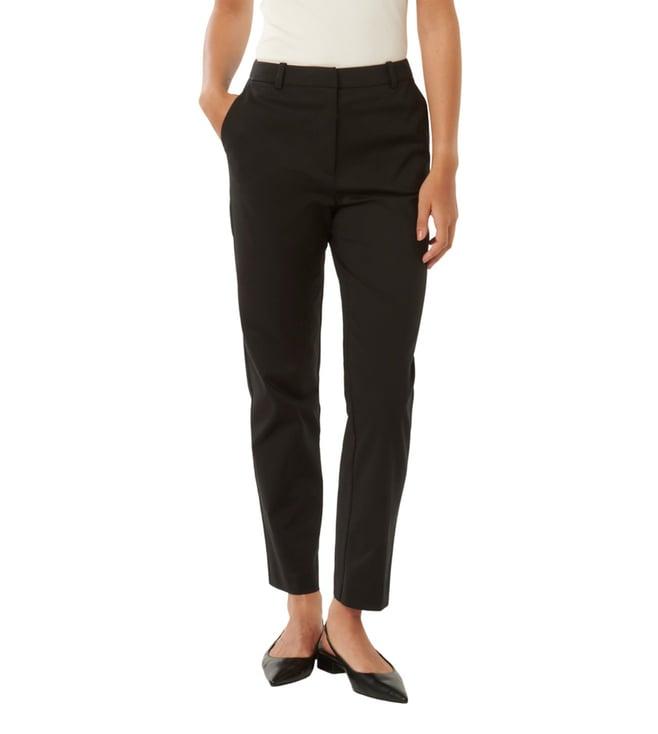 forever new black gwen relaxed fit tapered flat front trousers