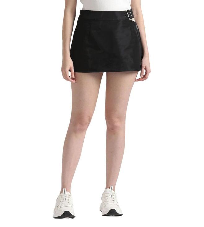 calvin klein ck black womens embroidery regular fit skirt