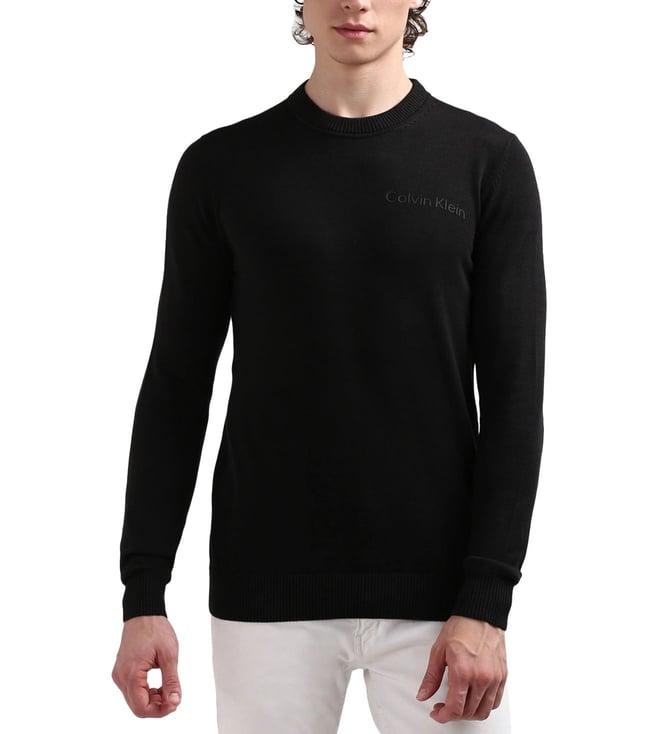 calvin klein black regular fit sweater