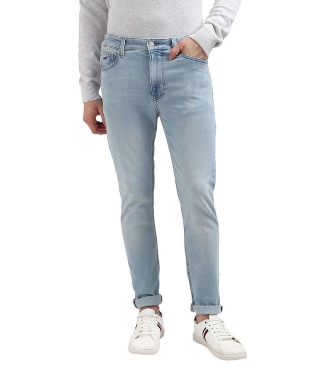 tommy hilfiger denim light washed cotton men's jeans