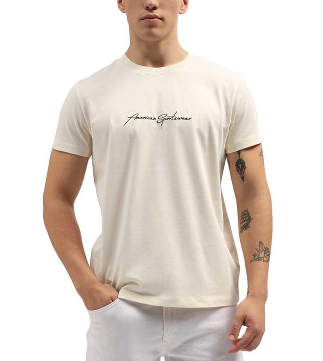 gant cream logo regular fit t-shirt