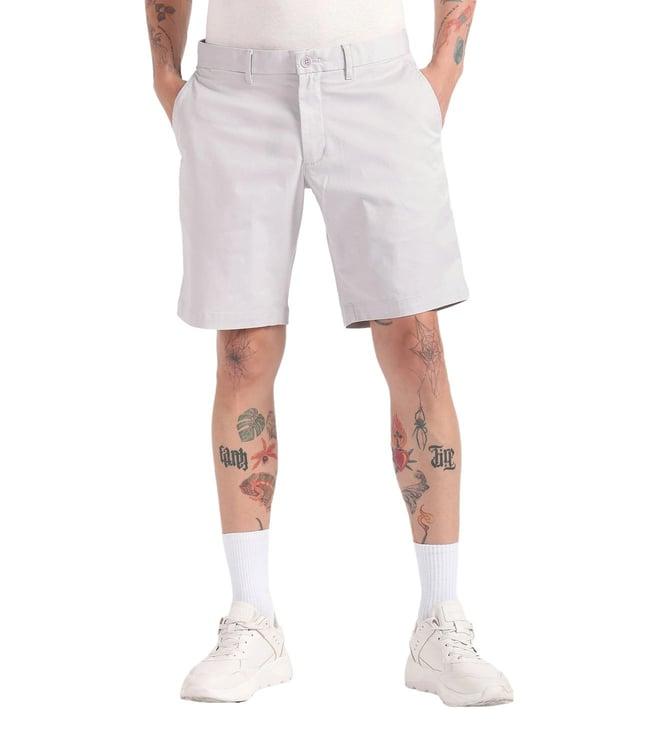 tommy hilfiger men grey solid regular shorts