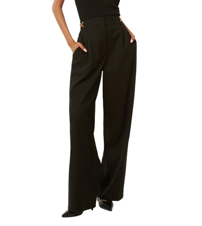 forever new black remi petite straight leg regular fit pleated trousers