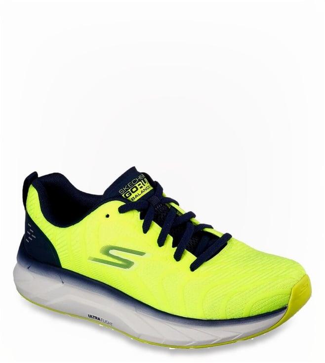 skechers men's go run balance 2 lime navy running shoes