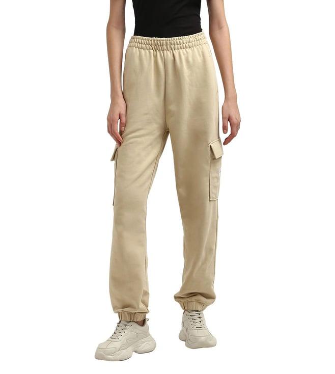 calvin klein brown solid mid-rise joggers