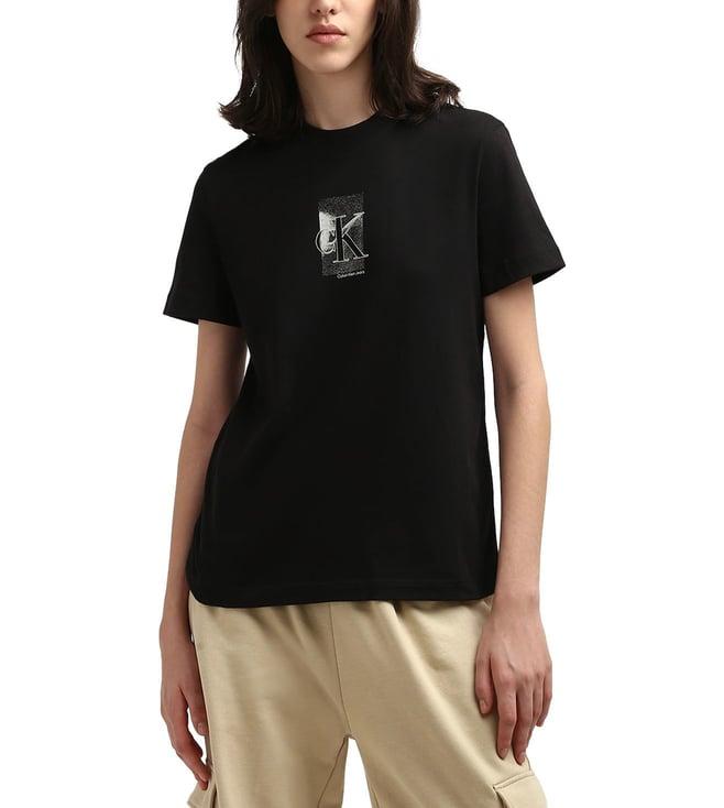 calvin klein black logo crew short sleeves t-shirt