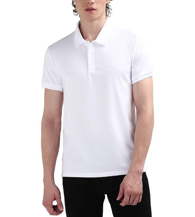 calvin klein white solid polo collar short sleeves polo t-shirt