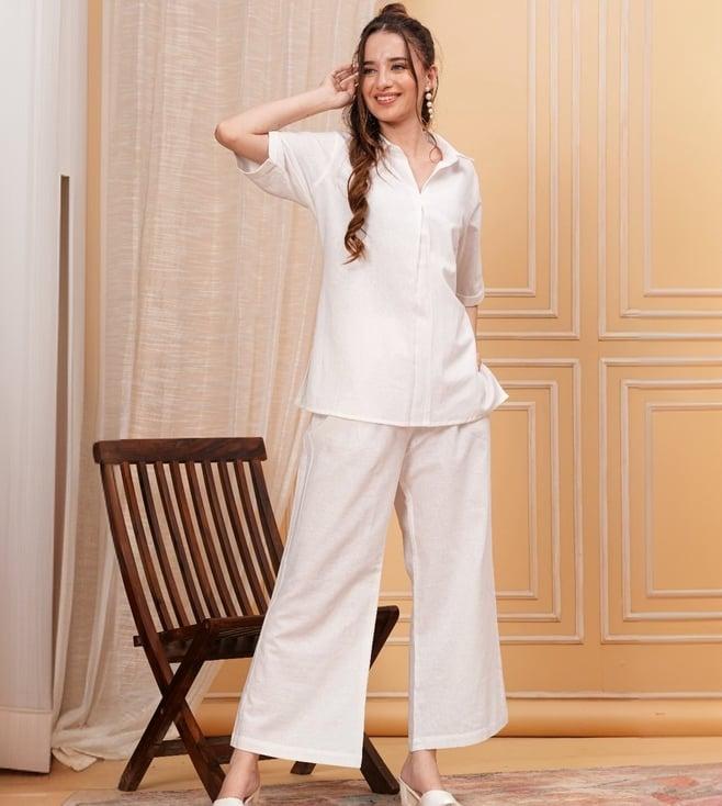 autumnlane white tushki fairy cotton tunic with pant co-ord set