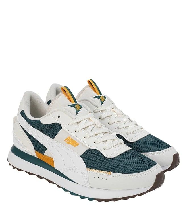 puma unisex road rider pace setter white sneakers