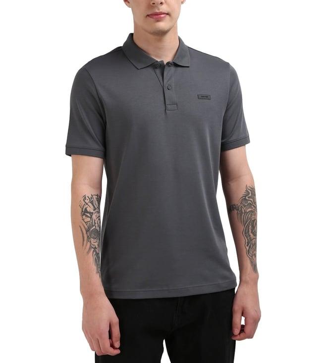 calvin klein iron gate cotton men's slim fit polo t-shirt