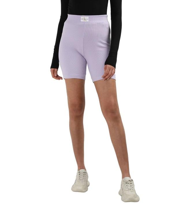 calvin klein pastel lilac cotton women's slim fit shorts