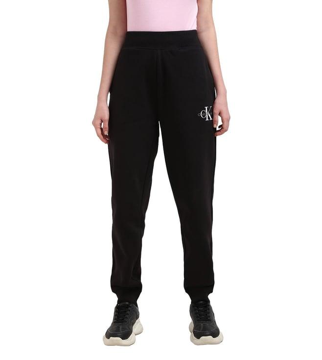 calvin klein black polyester women's relaxed fit trackpant