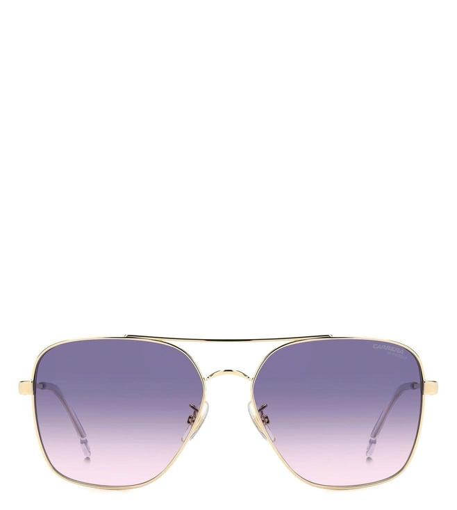 carrera 206329loj60o9 purple uv protected aviator sunglasses for women