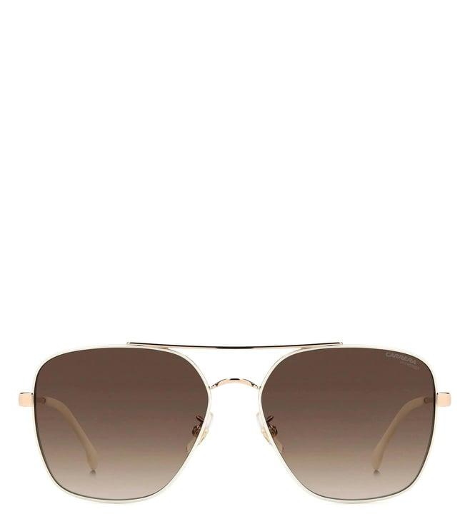 carrera 206329r1a60ha brown uv protected aviator sunglasses for women