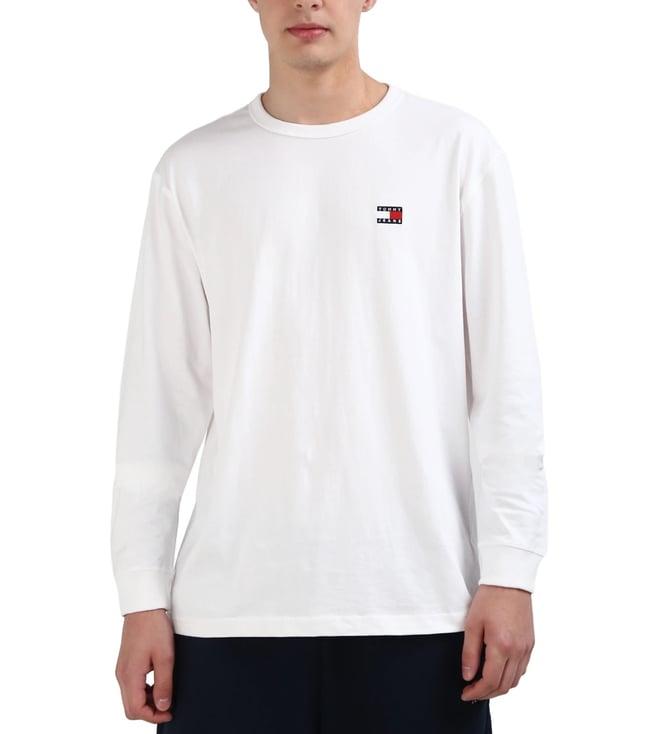 tommy hilfiger white cotton solid men regular fit t-shirt