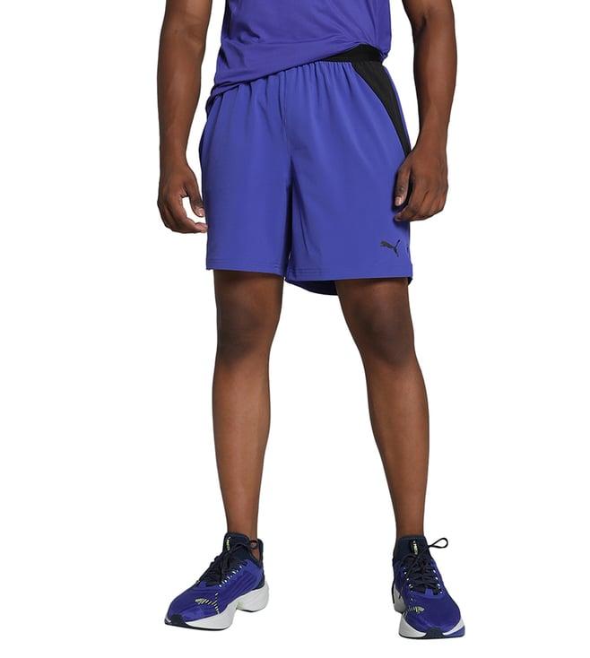 puma blue new year energy 7-stretch regular fit training shorts