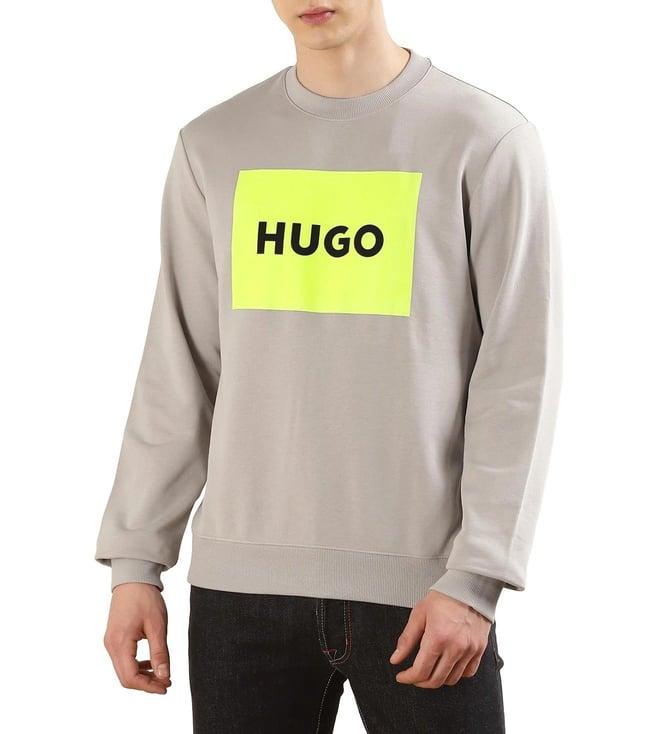 hugo men light-grey big hugo patch sweatshirt