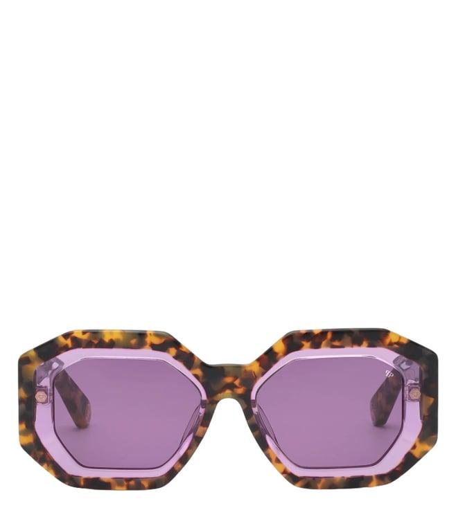 philipp plein spp098m53778sg violet uv protected geometric sunglasses for women