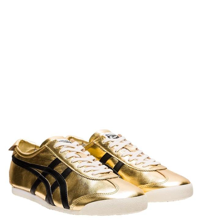 onitsuka tiger unisex mexico 66 pure gold & black sneakers