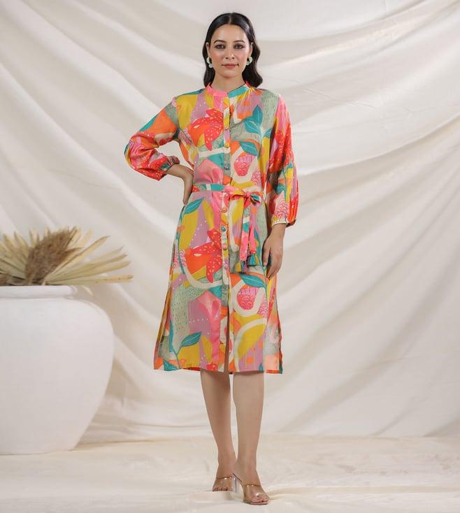 autumnlane harshini tangerine abstract dress