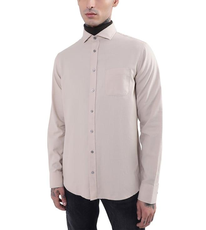 bruun & stengade beige regular fit shirt