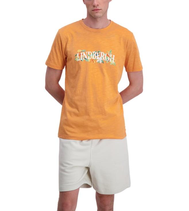 lindbergh orange logo regular fit t-shirt