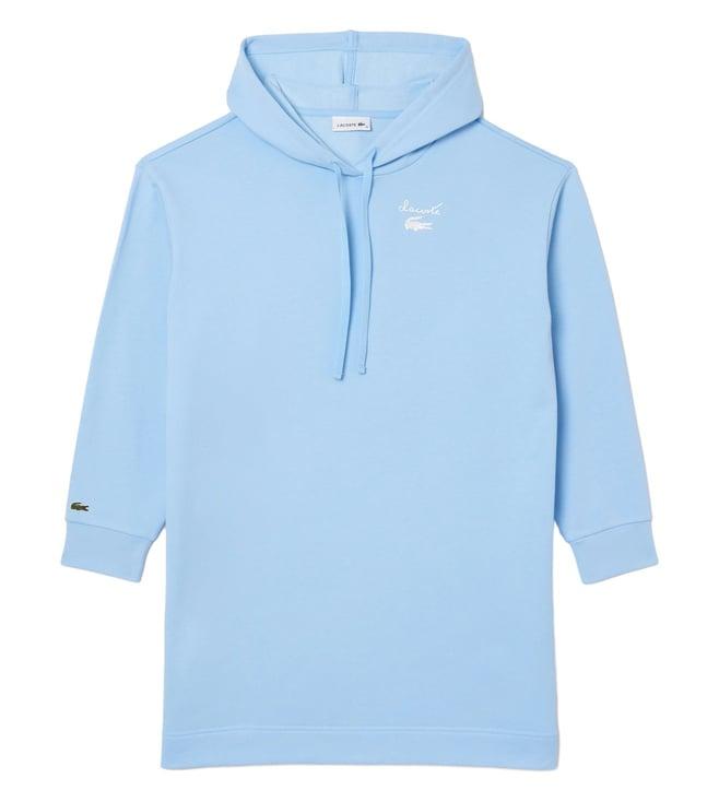 lacoste blue oversized logo sweatshirt dress