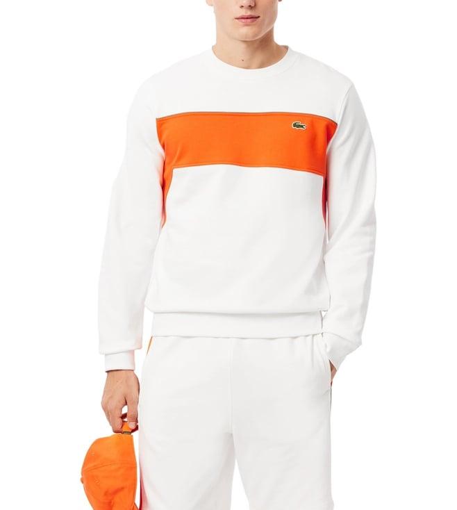 lacoste white color-block sweatshirt