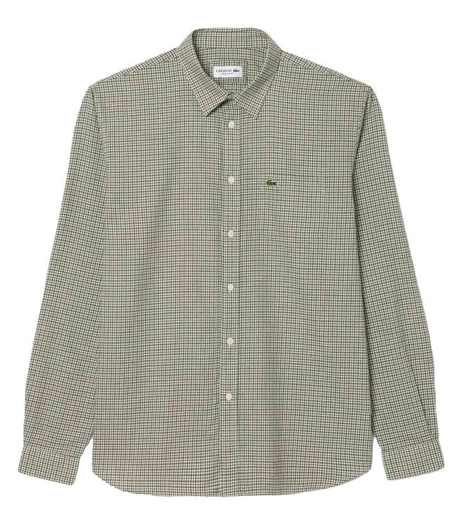 lacoste multicolored cotton flannel checked shirt