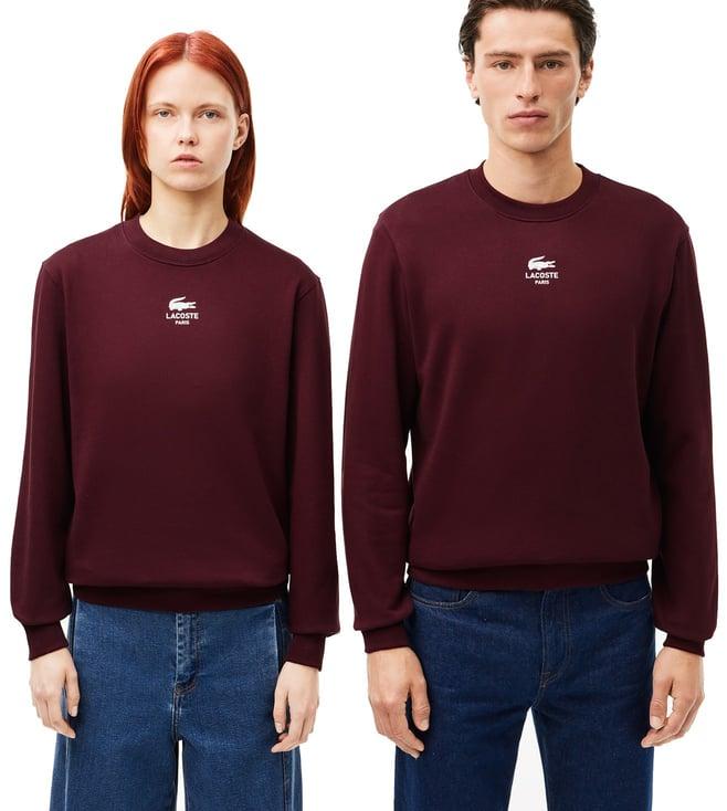 lacoste purple unbrushed fleece sweatshirt