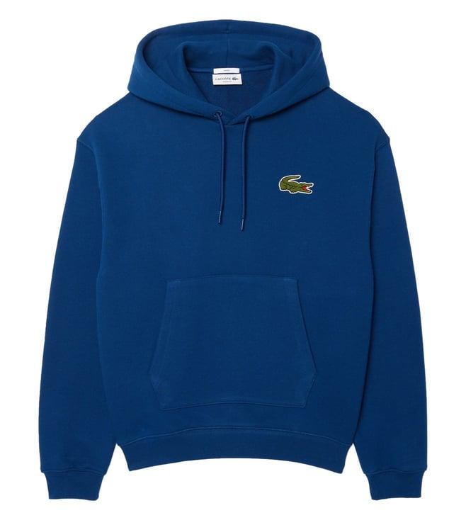 lacoste blue loose fit hoodie