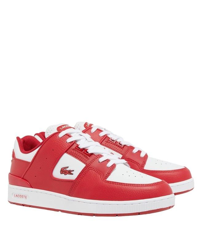 lacoste men's red court cage trainer sneakers