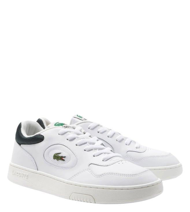 lacoste men's white lineset leather trainer sneakers