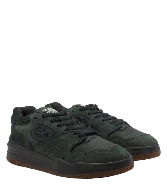 lacoste men's green lineshot trainer sneakers