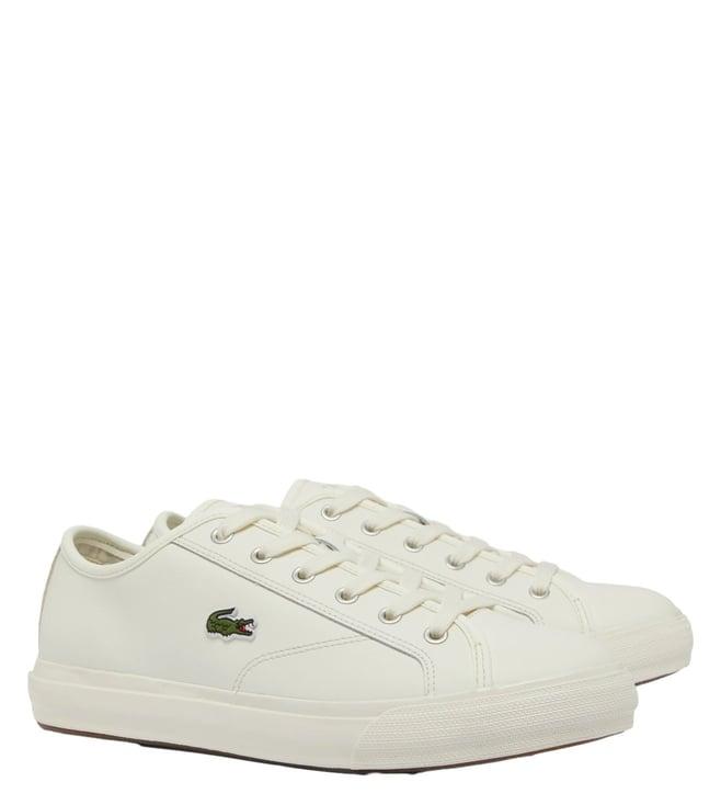 lacoste men's white backcourt trainer sneakers