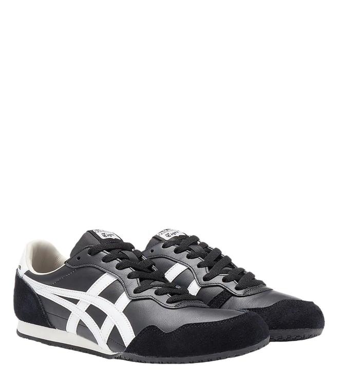 onitsuka tiger unisex serrano black & white sneakers