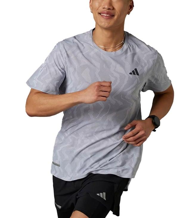 adidas grey ultimate aop regular fit running t-shirt