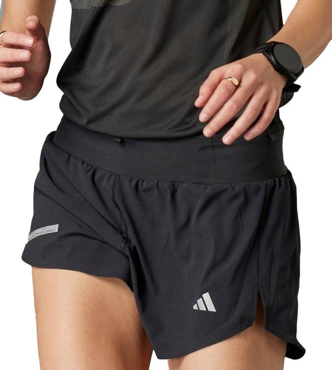 adidas black ultimate pocket mid rise running shorts