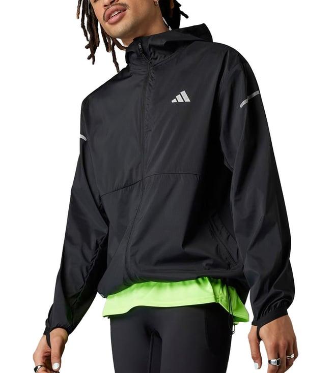 adidas black ultimate regular fit hooded running jacket