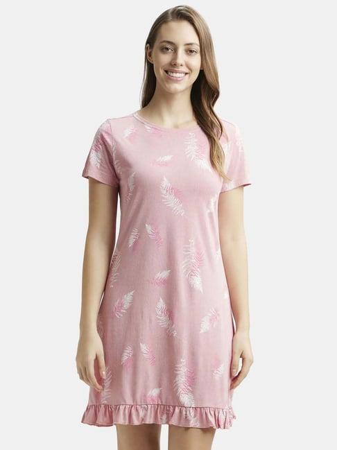 jockey blush pink printed rx25 night dress (colors & prints may vary)