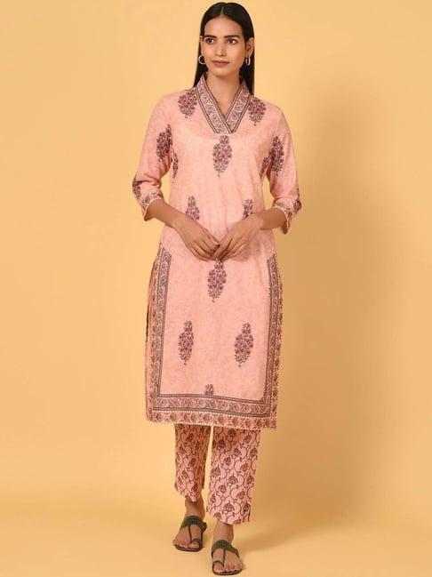 nuhh pink kurta pant set