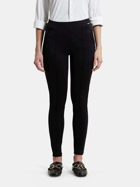 jockey black regular fit tights - iw05