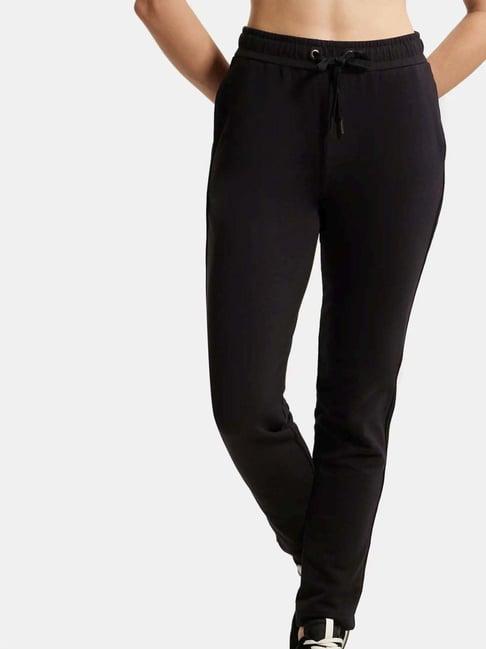 jockey aw60 women's super combed cotton elastane stretch french terry straight fit trackpants