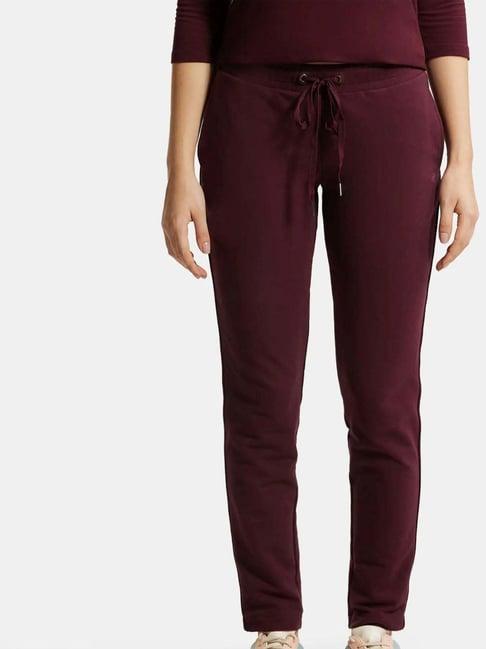 jockey aw60 women's super combed cotton elastane stretch french terry straight fit trackpants